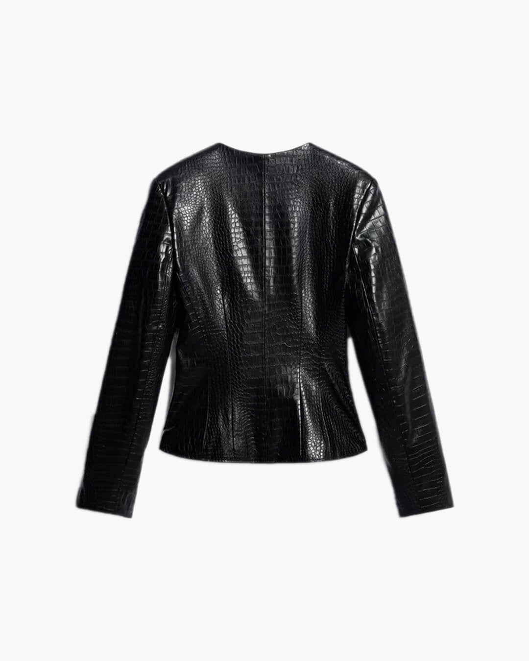 Lola Croc Embossed Faux Leather Jacket