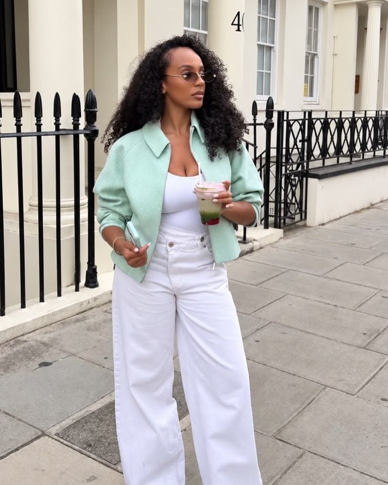 Katie Tweed Zip Cropped Jacket