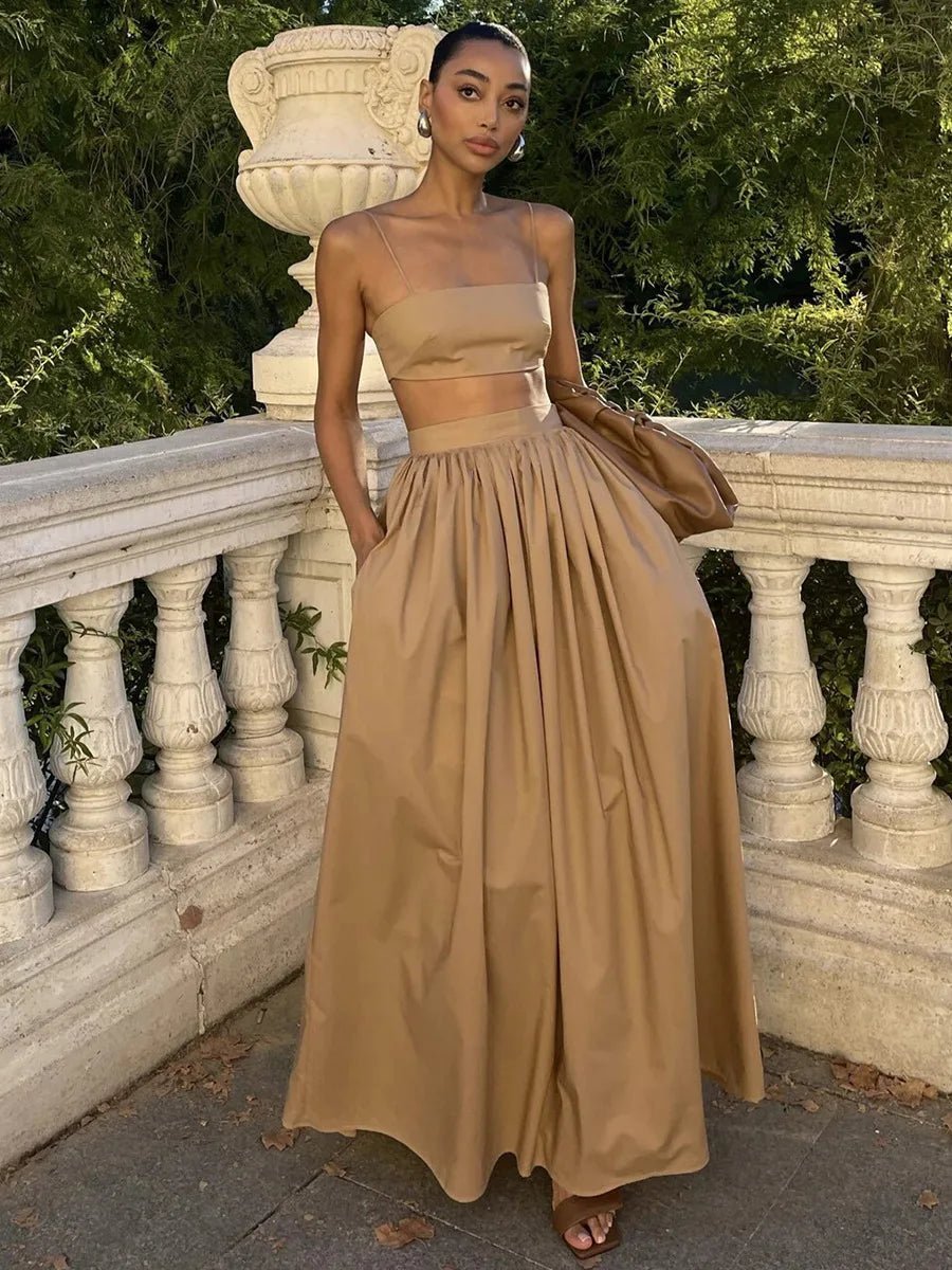 Diandra Strappy Crop Top Two-Piece Set