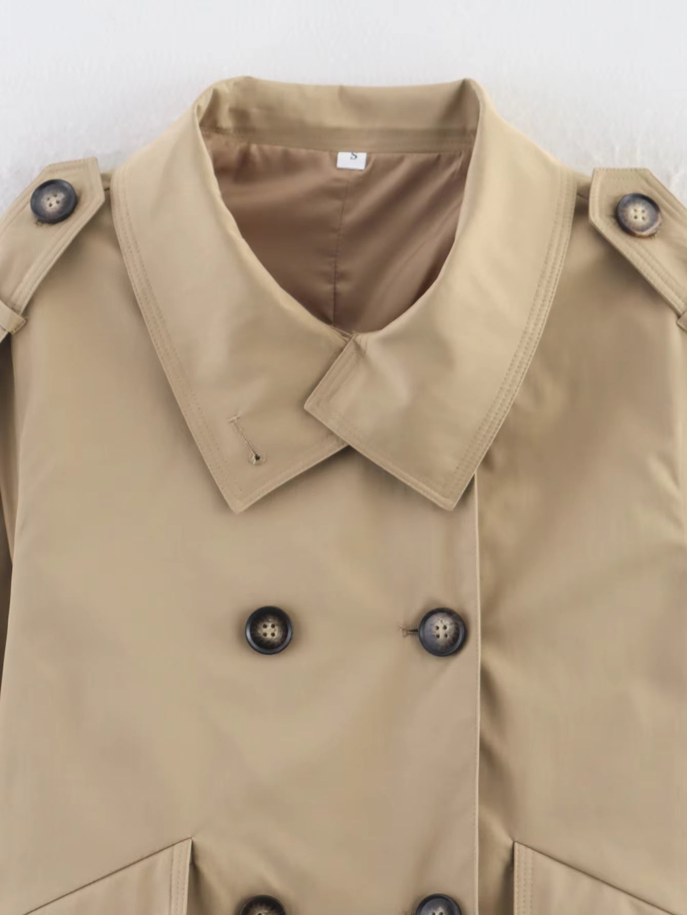 Zoe Beige Double Breasted Trench