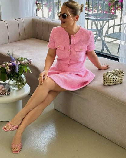 SOKYND Adelina Slim Fit Summer Dress DressPinkS
