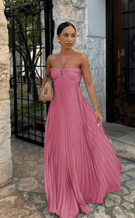 Julia Crinkle Chiffon Maxi Dress