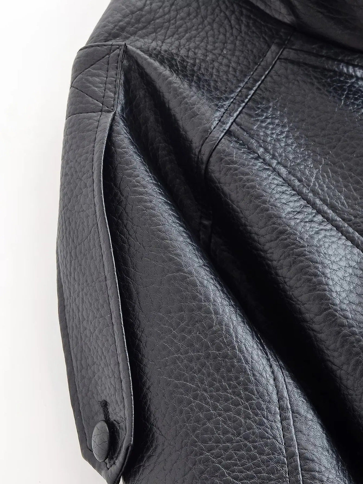SOKYND Aleah Asymmetrical Leather Jacket Coats & Jacketsgv1767356248732388863BrownXS