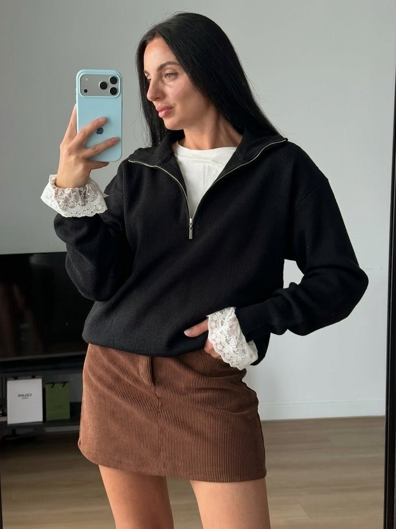 SOKYND Alice Half-Zip Knit Sweater SweaterSOKYND-657751-BLA-M-13335BlackM
