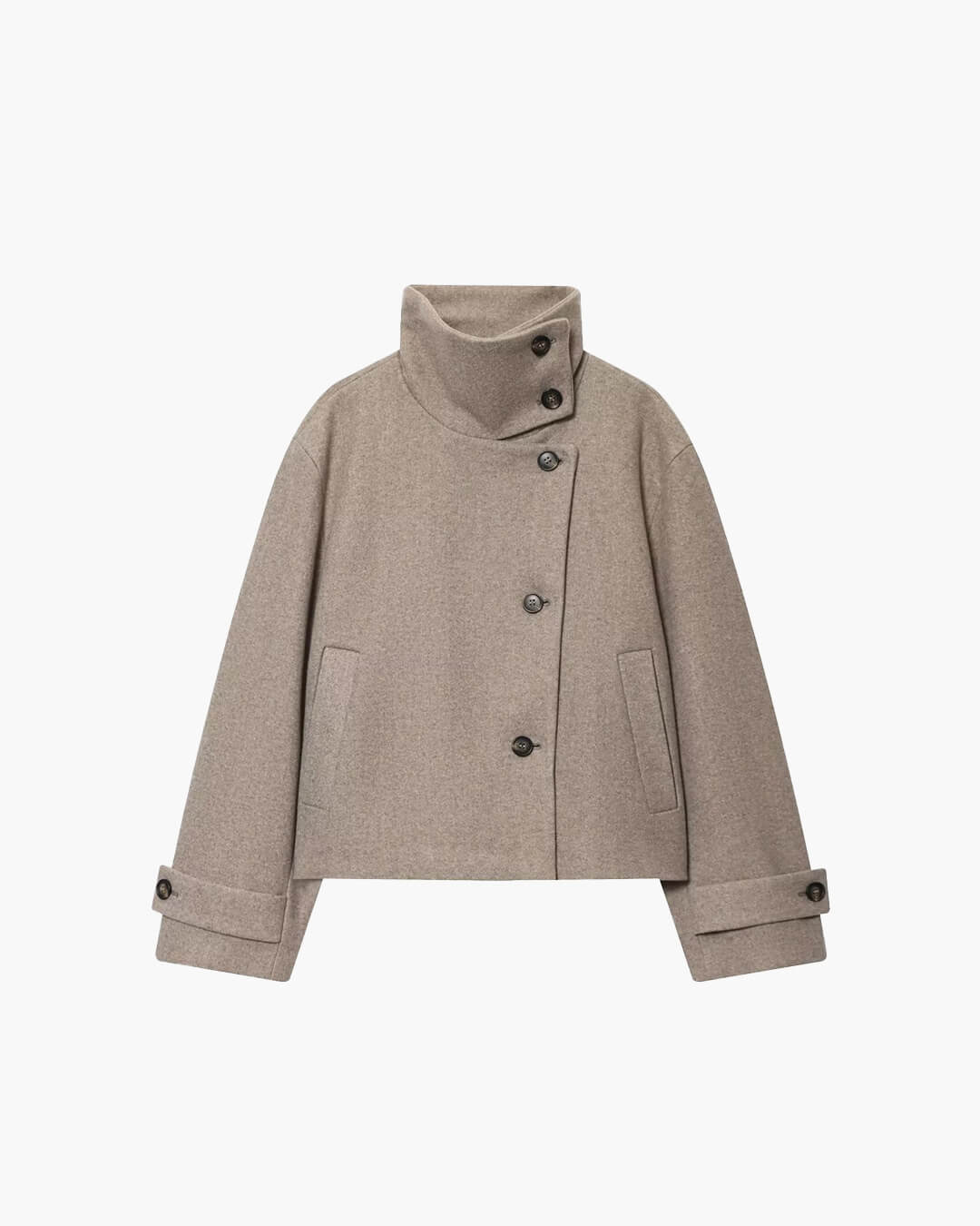 SOKYND Alice Rose Buckle Stand Collar Coat CoatSOKYND-539863-BEI-XS-62871BeigeXS