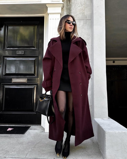 SOKYND Amelia Autumn Winter Coat Coats & JacketsBurgundyS