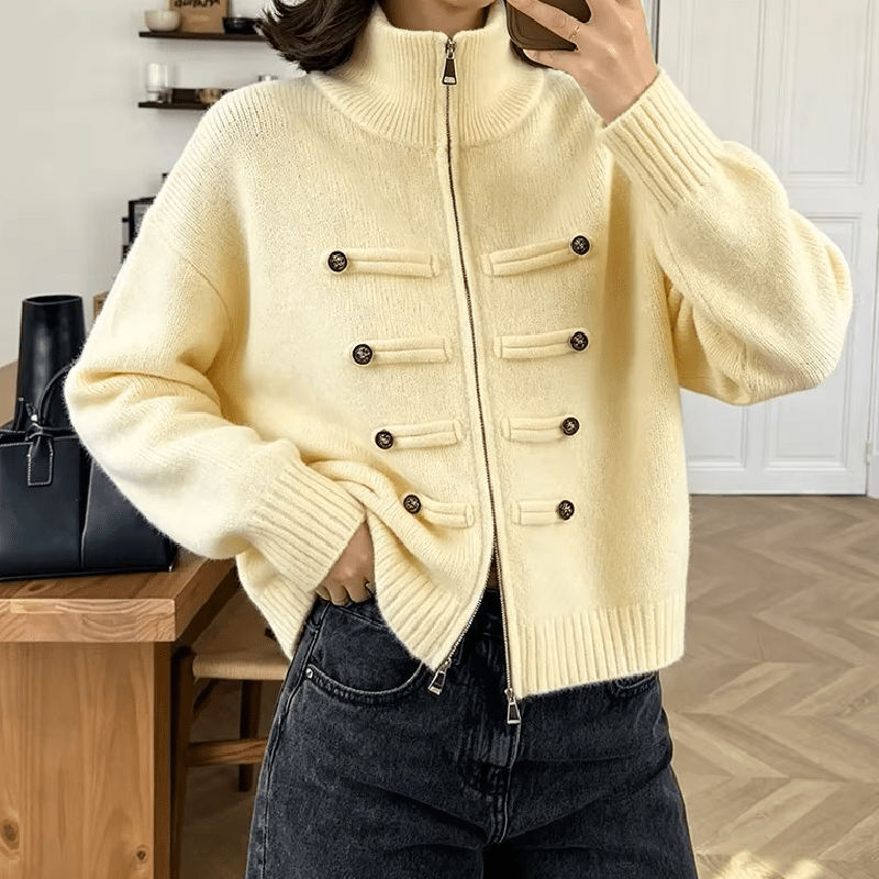 SOKYND Amelia Turtleneck Zip Knit Cardigan CardiganSOKYND-168535-YEL-O-53015YellowOne size