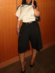 Anaïs High Waist Belted Bermuda Shorts