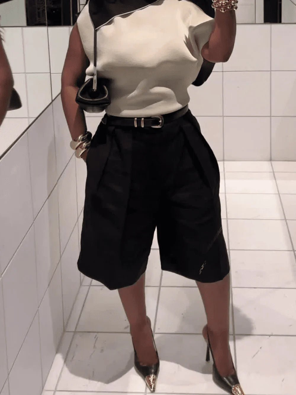 SOKYND Anaïs High Waist Belted Bermuda Shorts BottomsSOKYND-906263-BLA-XS-07447BlackXS