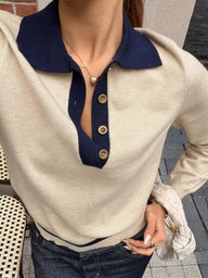 Anne Color Block Knit Polo