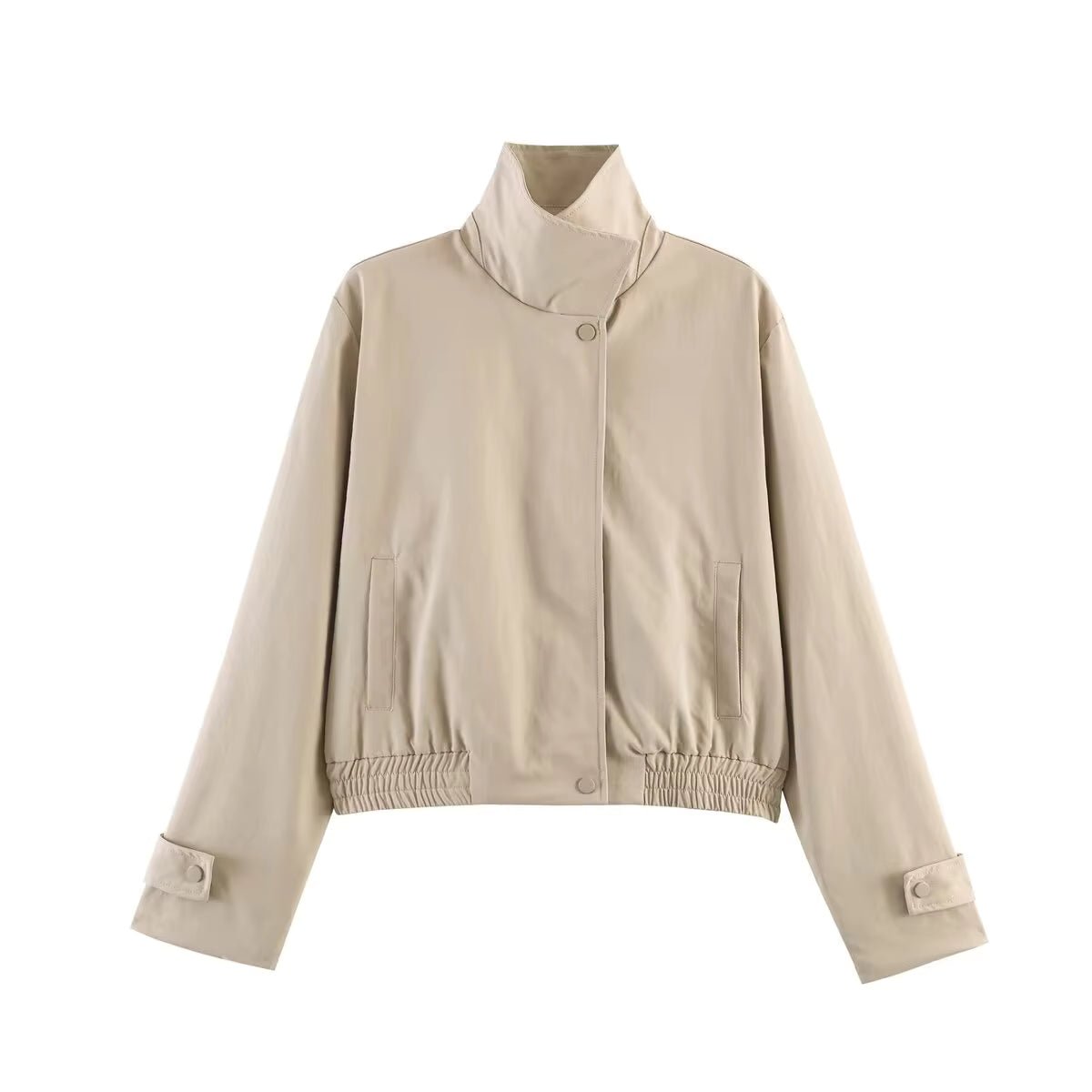 SOKYND Anne High Neck Zip Jacket JacketSOKYND-111575-BEI-M-74743BeigeM