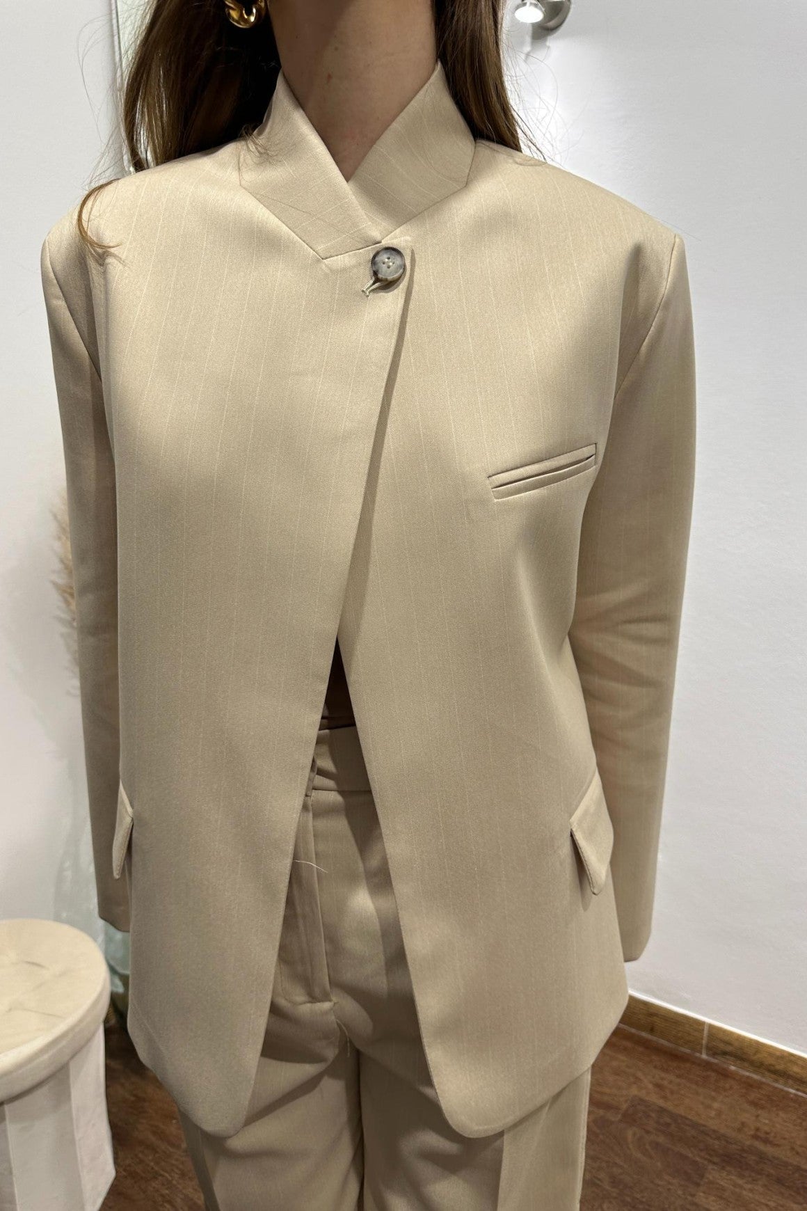 SOKYND Annie Vintage Asymmetric Blazer JacketSOKYND-119575-BEI-XS-38519BeigeXS