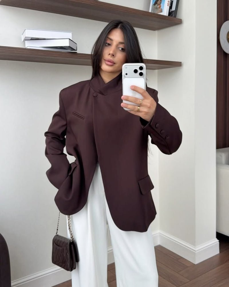SOKYND Annie Vintage Asymmetric Blazer JacketSOKYND-119575-BUR-XS-00663BurgundyXS