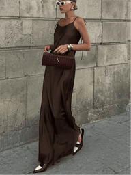 Antonia Backless Satin Maxi Dress