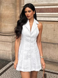 Briony Halter V-Neck Mini Dress