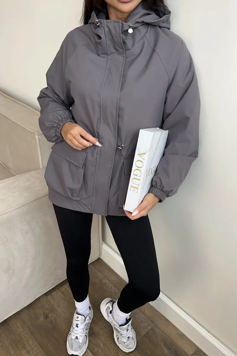 SOKYND Camila Waterproof Hooded Jacket Coats & JacketsGreyS