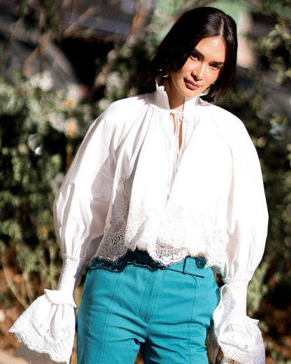 SOKYND Carla Embroidery Lace Trim Blouse BlouseSOKYND-464087-S-OS-37495S