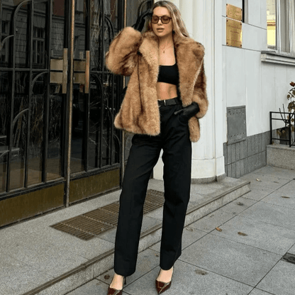SOKYND Cattleya Faux Fur Coat Coats & JacketsDg1767356248746898667BrownM