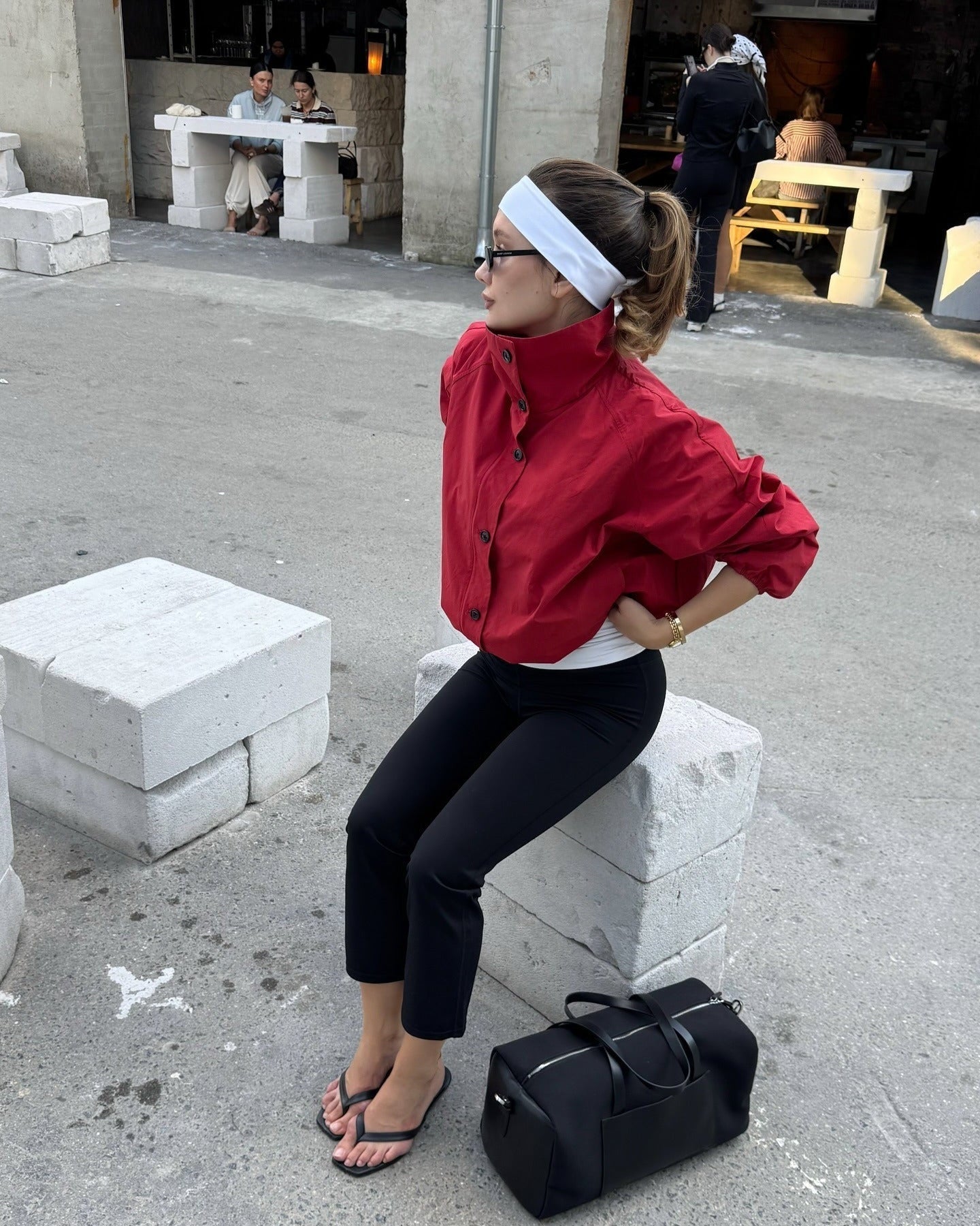 SOKYND Celeste High - Neck Jacket Coats & JacketsRedL