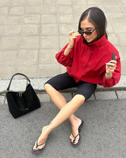 SOKYND Celeste High - Neck Jacket Coats & JacketsRedM
