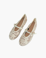 Christine Beaded Mesh Ballet Flats