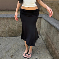 Claressa Low-Waisted Pleated Midi Skirt