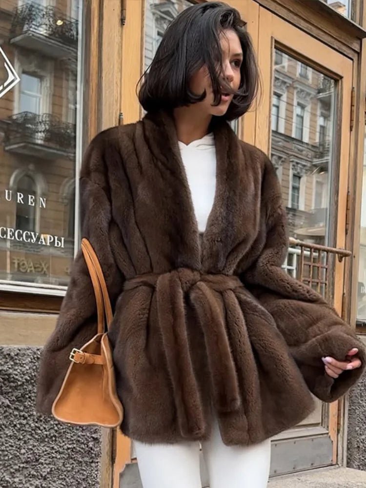 SOKYND Daniela Belted Faux Fur Jacket JacketSOKYND-397911-L-OS-15991L