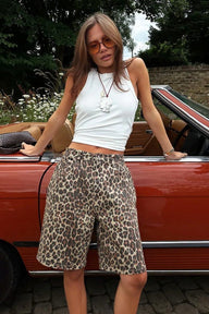 Denise Leopard Print Shorts