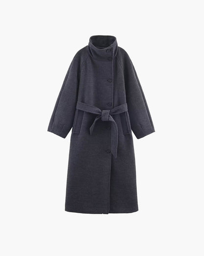 SOKYND Dolly Long Belted High Collar Coat Coats & JacketsXN1767625273837227710GreyM