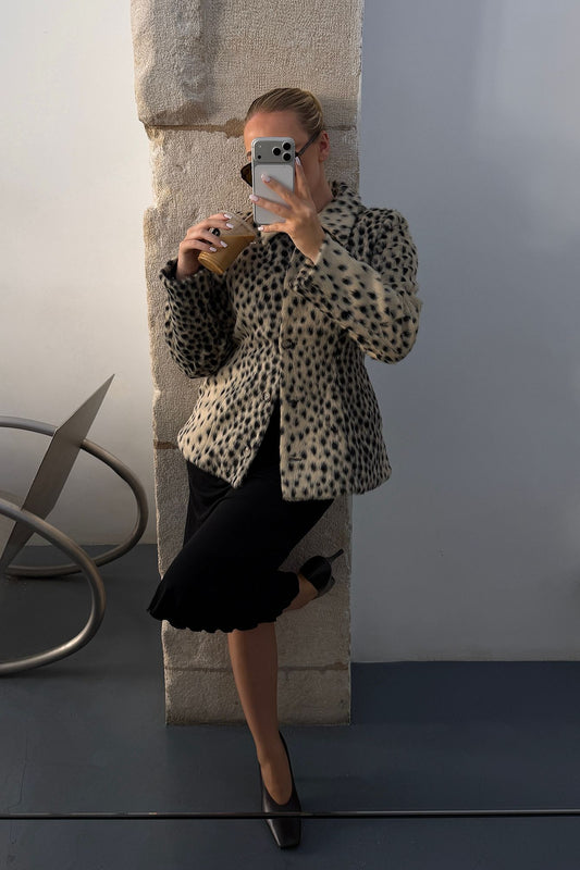 Ellen Leopard Printed Faux Fur Jacket