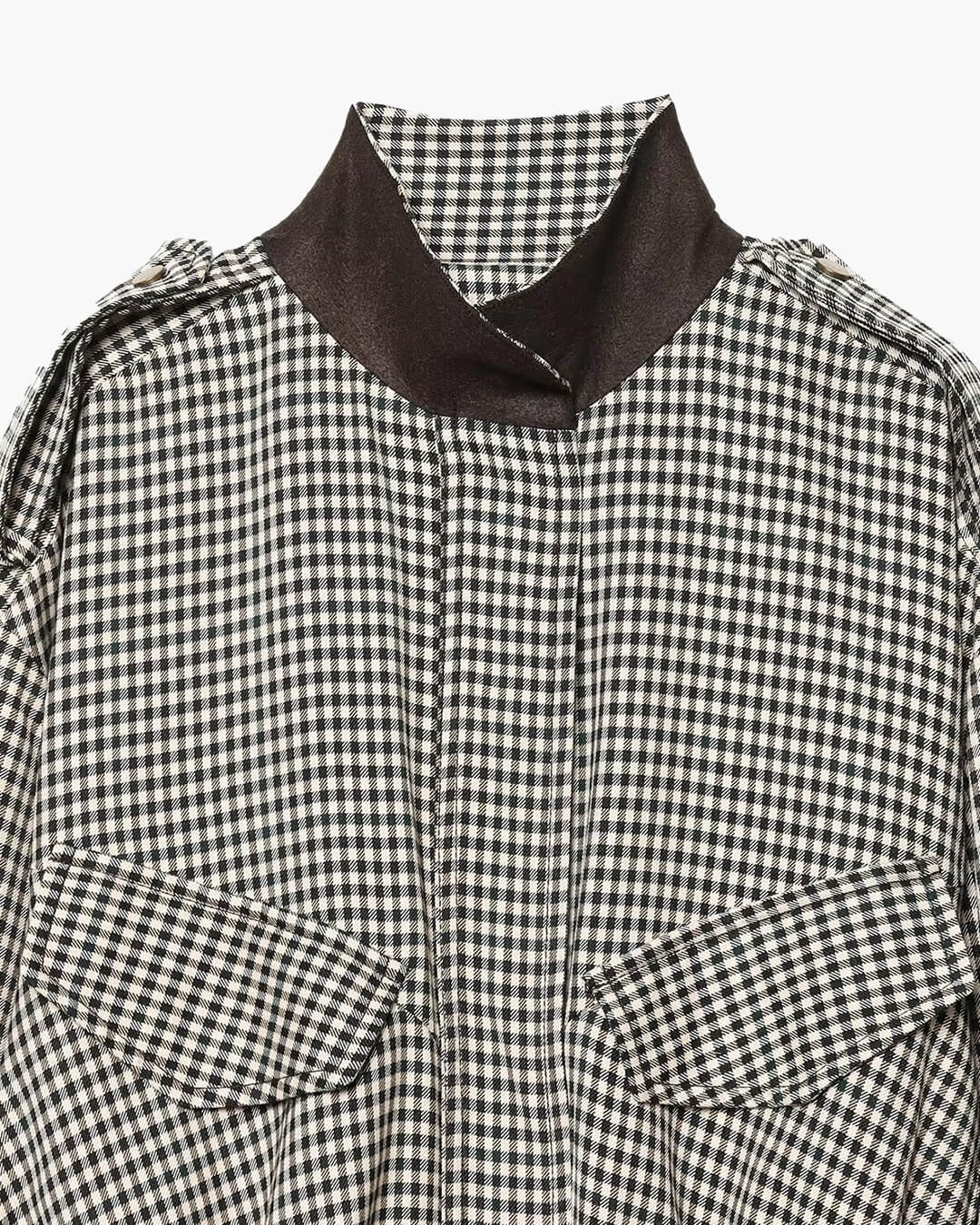SOKYND Emma High Neck Checked Bomber Jacket JacketSOKYND-266007-L-OS-91127L