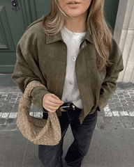 Erica Faux Suede Bomber Jacket