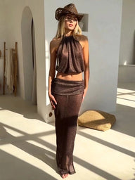 Eva Lace-Up Knit Two-Piece Set