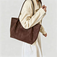 Gina Suede Tote with Pouch