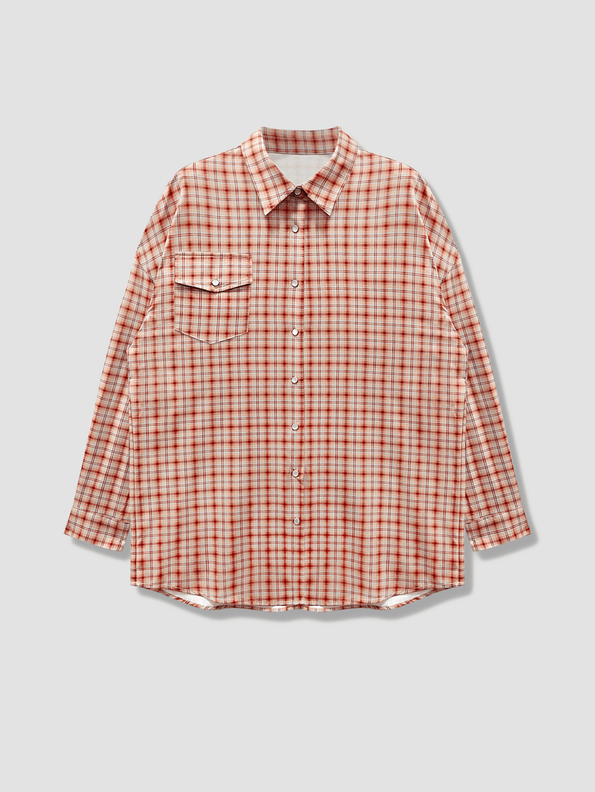 SOKYND Helen Oversized Plaid Shirt Blouse BlouseSOKYND-892823-ORA-M-54839OrangeM