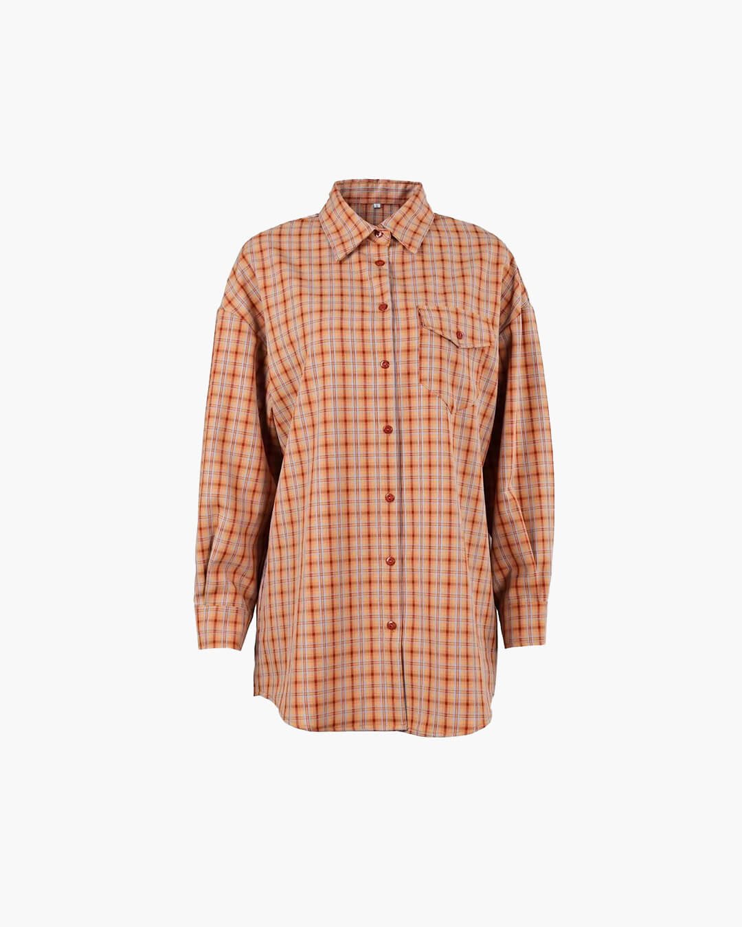 SOKYND Helen Oversized Plaid Shirt Blouse BlouseSOKYND-892823-ORA-M-54839OrangeM