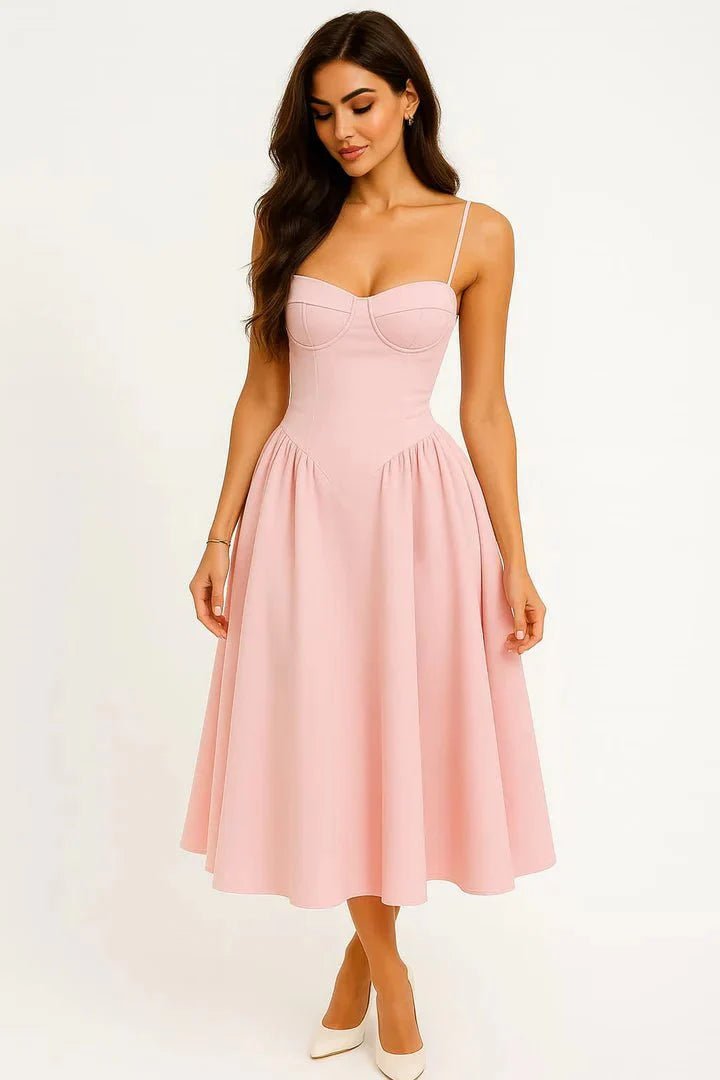 SOKYND Iolanthe Midi Wedding Guest Dress DressPinkM
