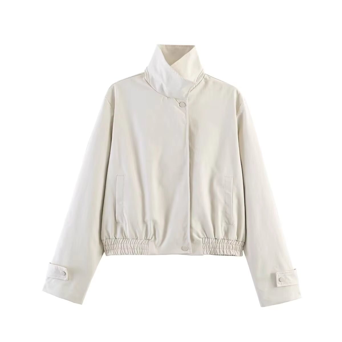 SOKYND Isabel Cropped Bomber Jacket JacketSOKYND-921623-BEI-M-98455BeigeM