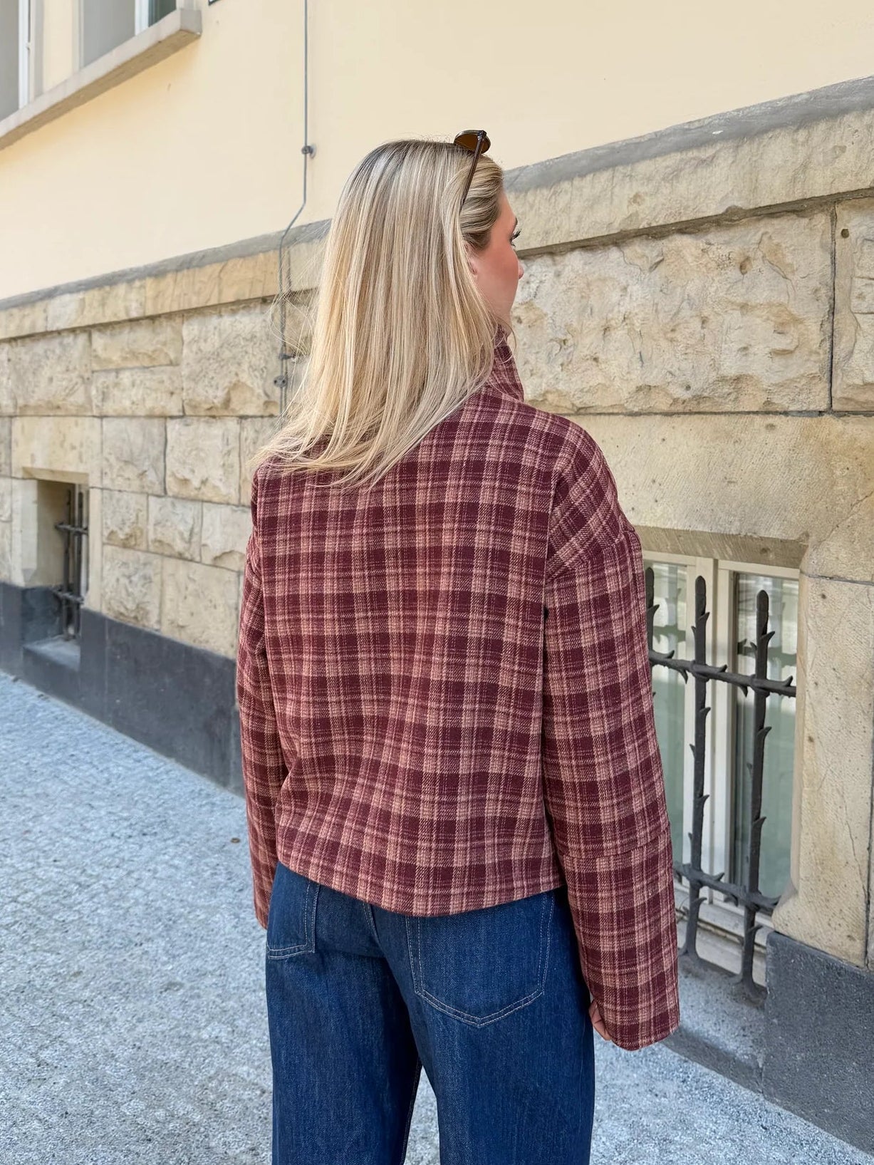 SOKYND Jane Plaid Stand Collar Coat CoatSOKYND-608023-L-OS-10487L