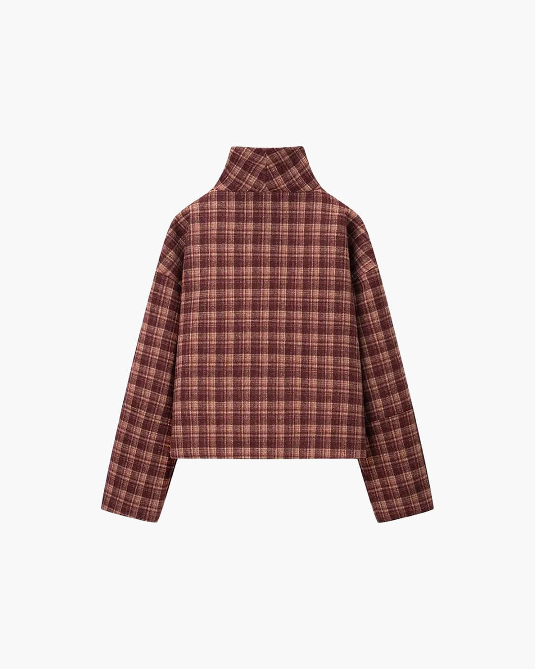 SOKYND Jane Plaid Stand Collar Coat CoatSOKYND-608023-S-OS-44951S