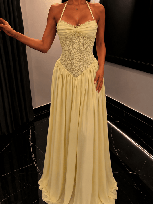 Jeanna Halter Corset Maxi Dress