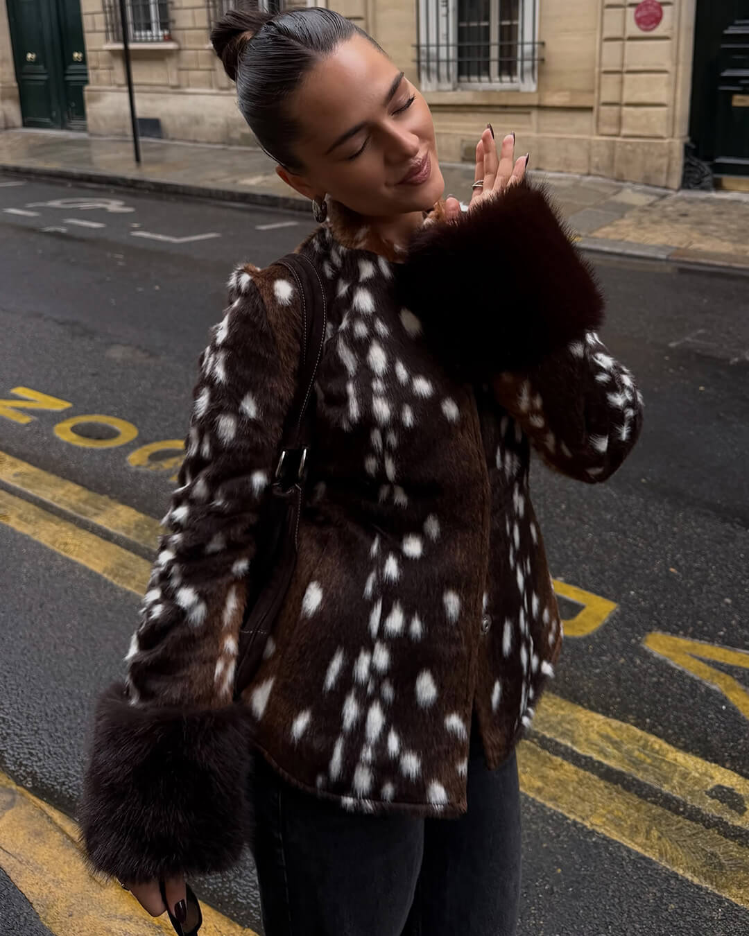 SOKYND Kate Stand Collar Faux Fur Bambi Jacket JacketSOKYND-915671-L-OS-34839L
