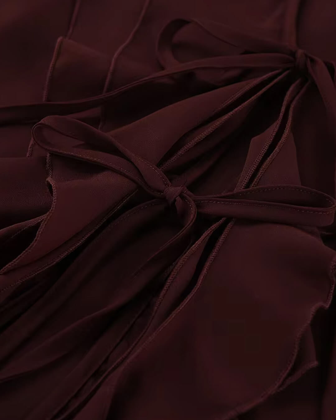 SOKYND Kelly Tie Neck Ruffled Blouse BlouseSOKYND-287383-BUR-M-30391BurgundyM