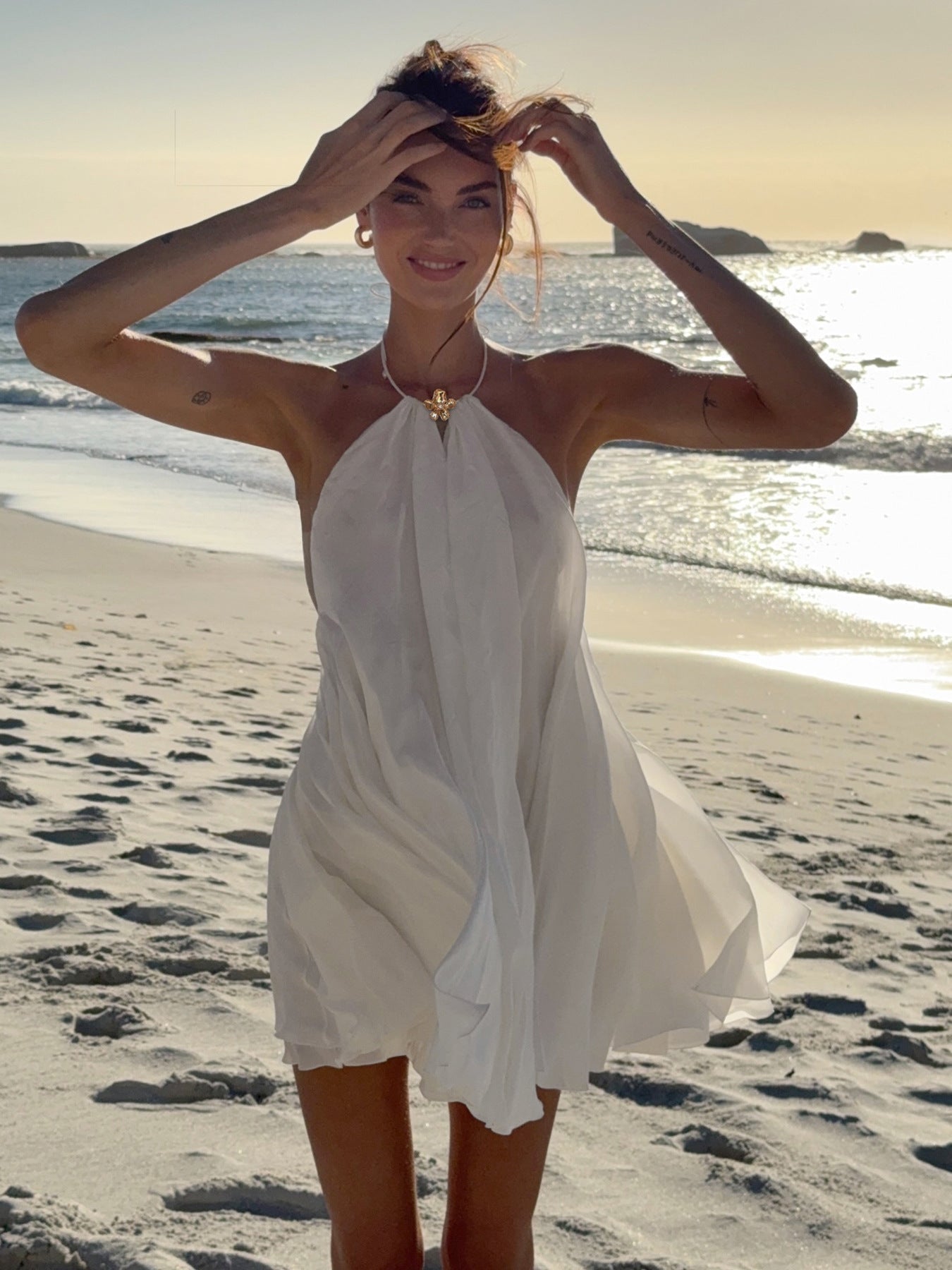 SOKYND Kyra Halter Backless Beach Dress DressSOKYND-975383-WHI-S-14103WhiteS