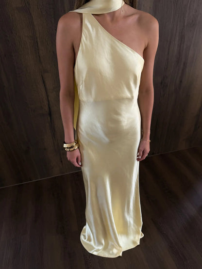 SOKYND Lanna One-Shoulder Silk Evening Gown DressSOKYND-303639-M-OS-74871M