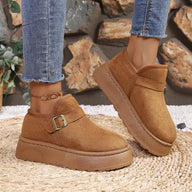 Lena Slip-On Suede Platform Ankle Booties