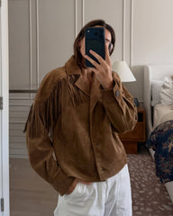 Lucy Faux Suede Fringe Western Jacket