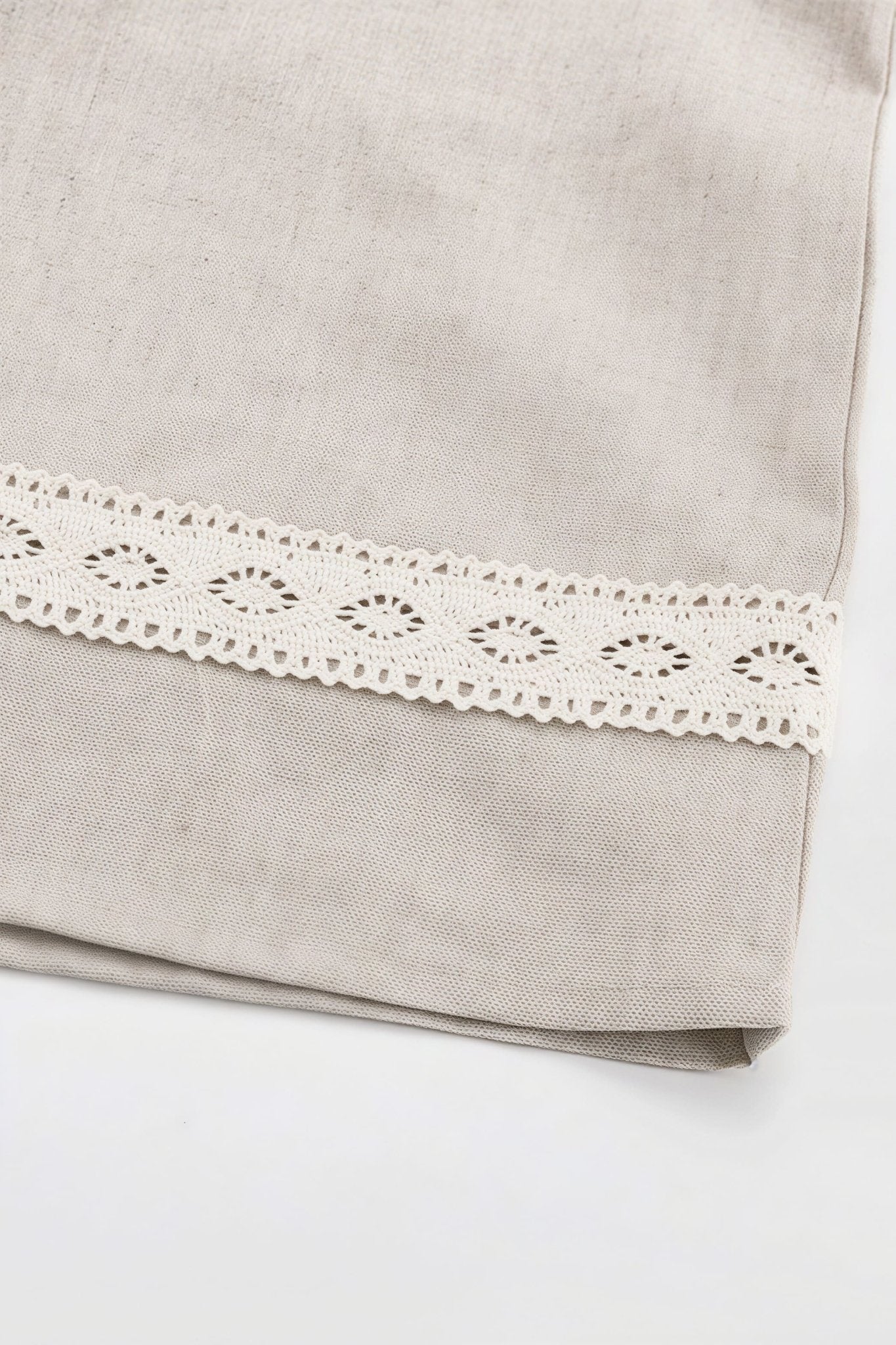 SOKYND Magnolia Cotton Linen V - Neck Lantern Sleeve Mini Dress DressKhakiM