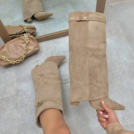SOKYND Mariella High Boots BootsVX1767356248737162916Beige Suede35