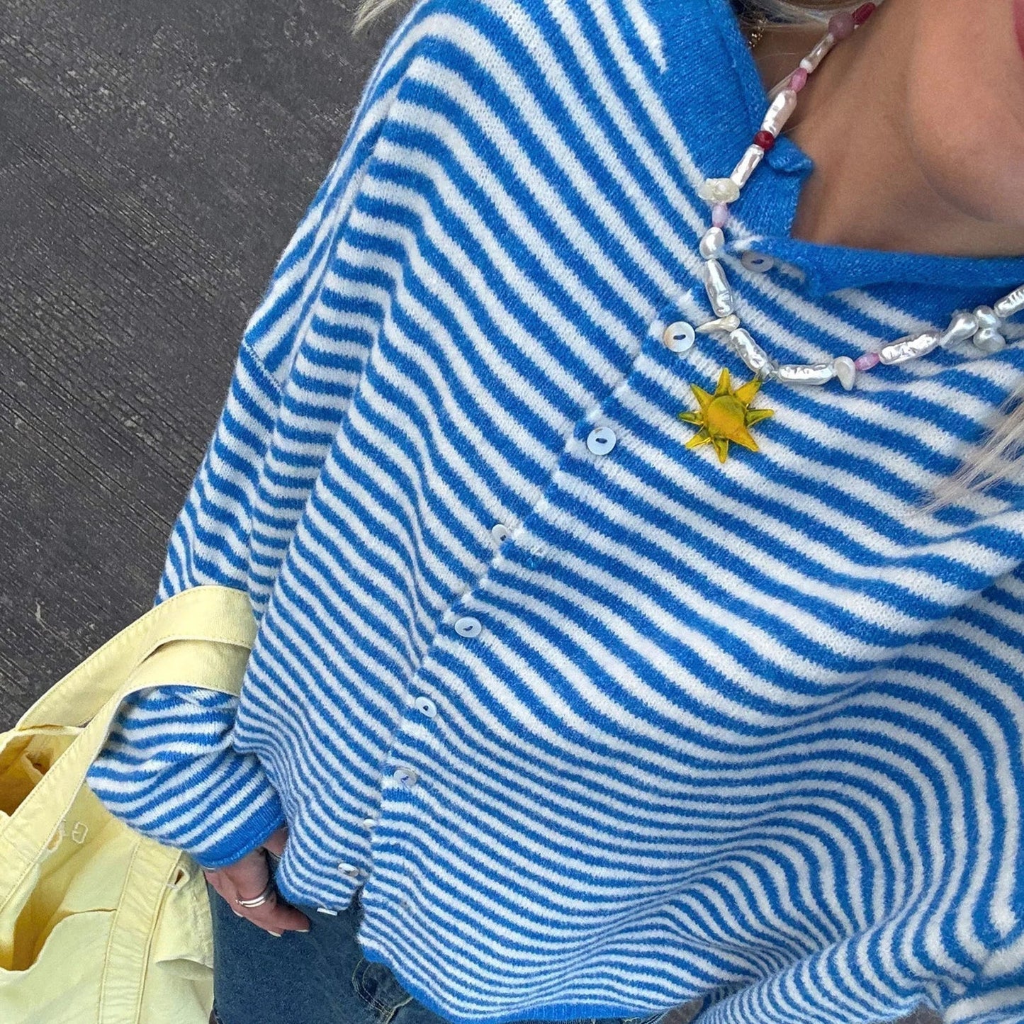 SOKYND Marivic Striped Cardigan Sweaters & CardigansBlueS